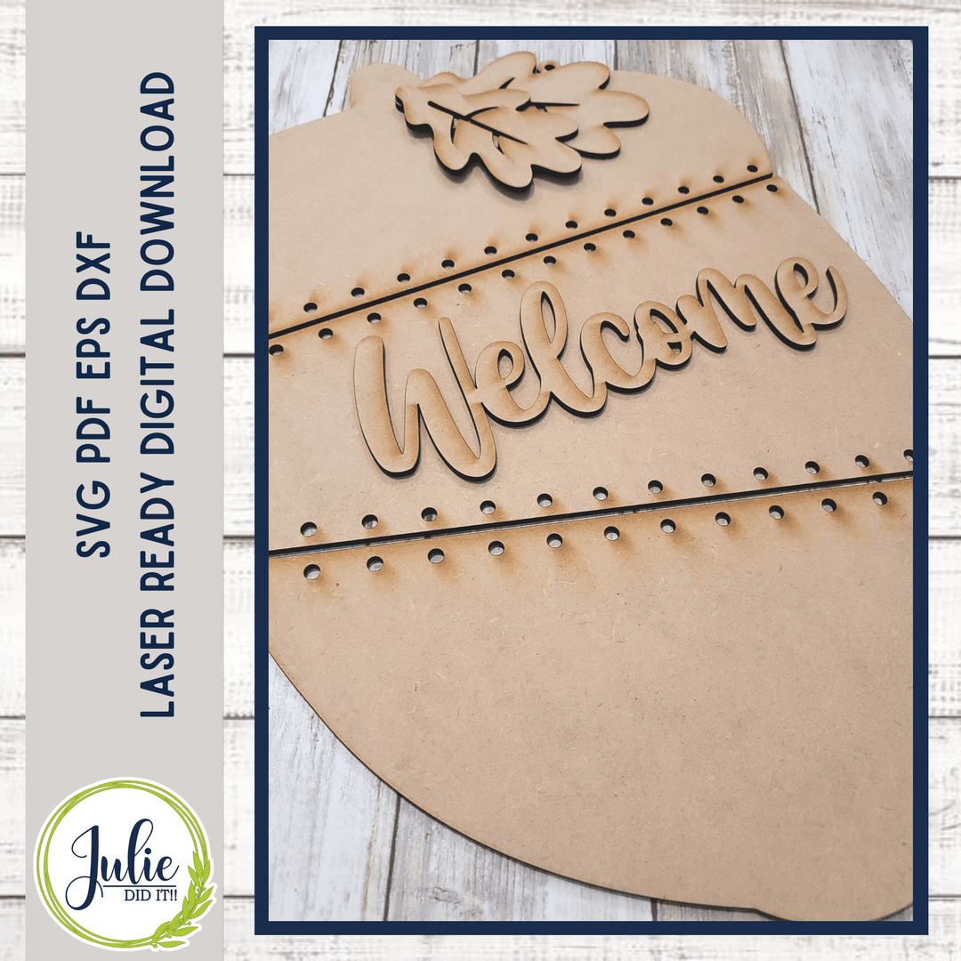 Julie Did It Studios Stitched Acorn Door Hanger