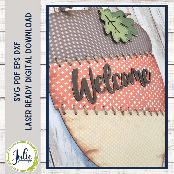 Julie Did It Studios Stitched Acorn Door Hanger