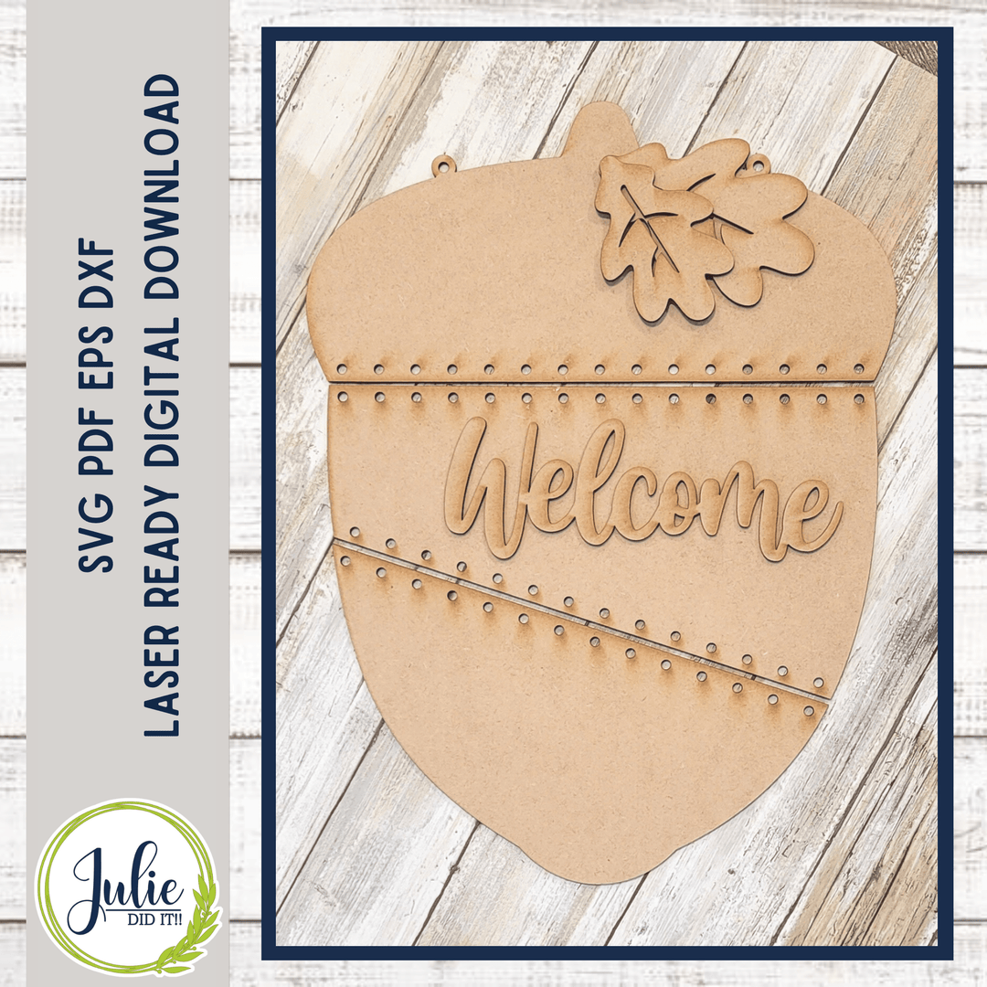 Julie Did It Studios Stitched Acorn Door Hanger
