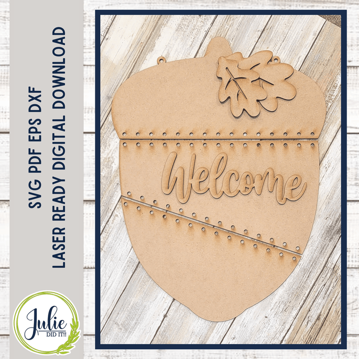 Julie Did It Studios Stitched Acorn Door Hanger