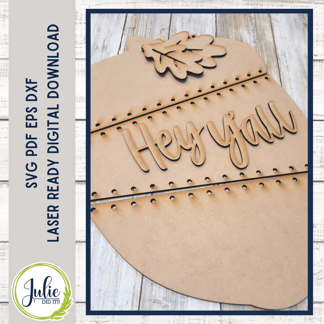 Julie Did It Studios Stitched Acorn Door Hanger