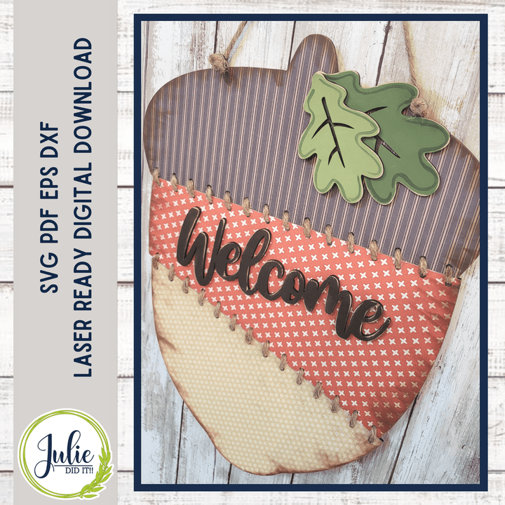 Julie Did It Studios Stitched Acorn Door Hanger
