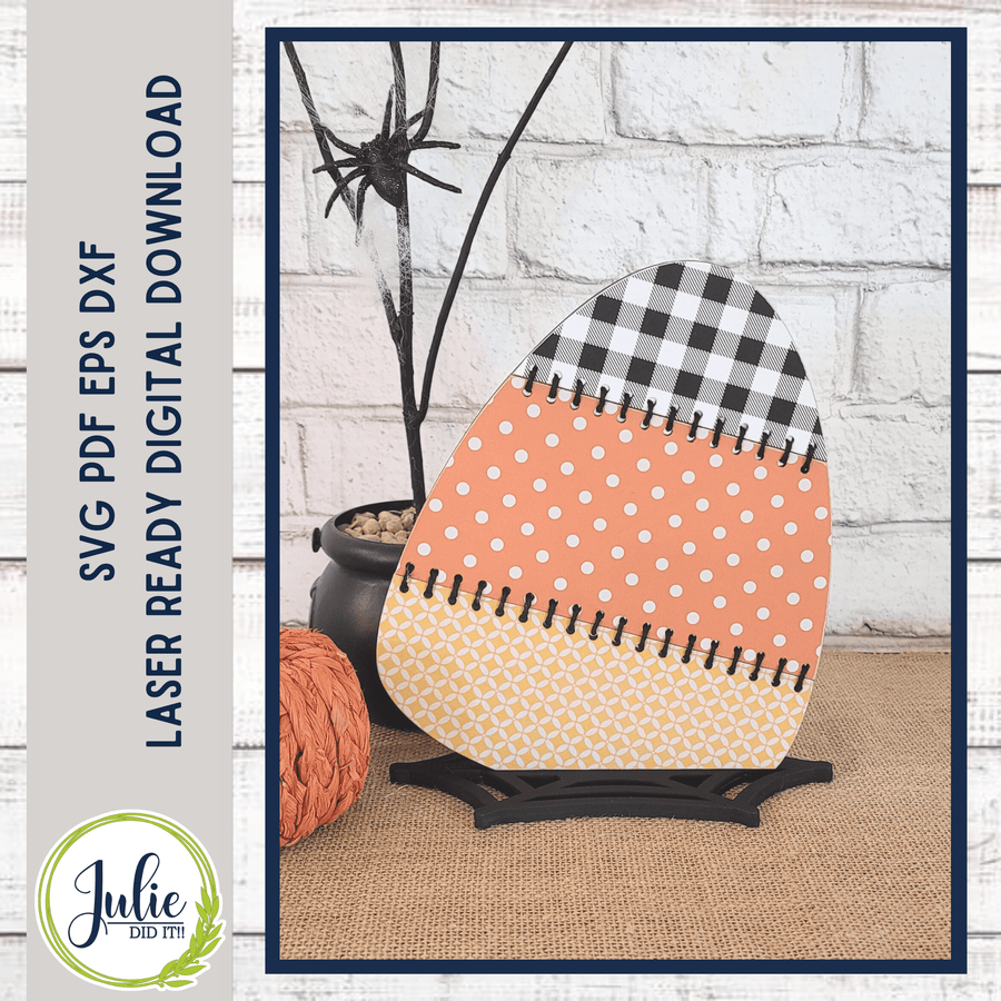 Julie Did It Studios Stitched Candy Corn Shelf Sitter