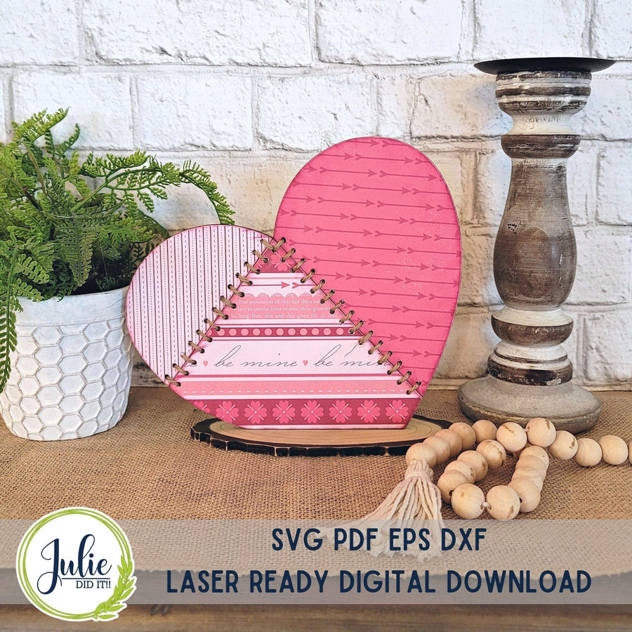 Julie Did It Studios Stitched Heart Shelf Sitter