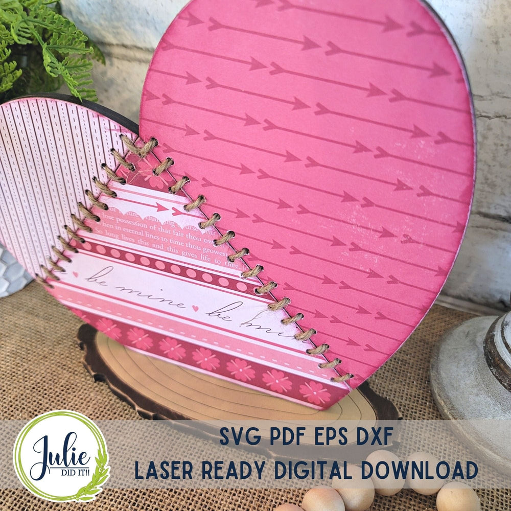 Julie Did It Studios Stitched Heart Shelf Sitter