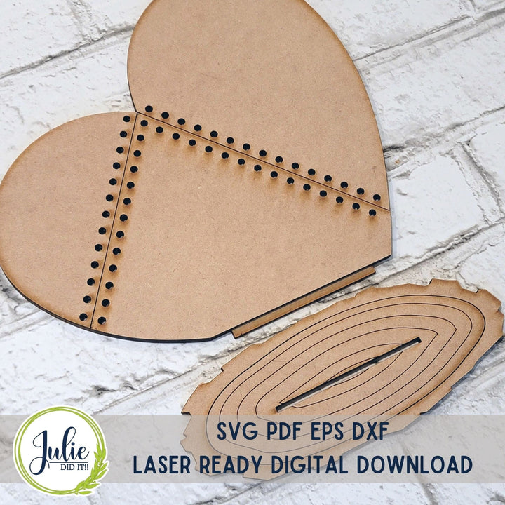 Julie Did It Studios Stitched Heart Shelf Sitter