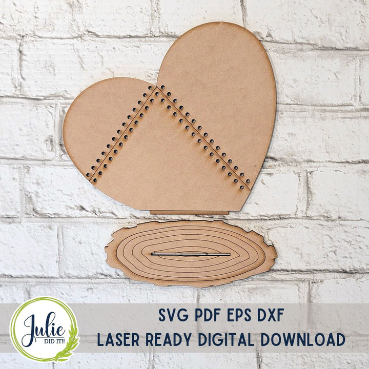 Julie Did It Studios Stitched Heart Shelf Sitter