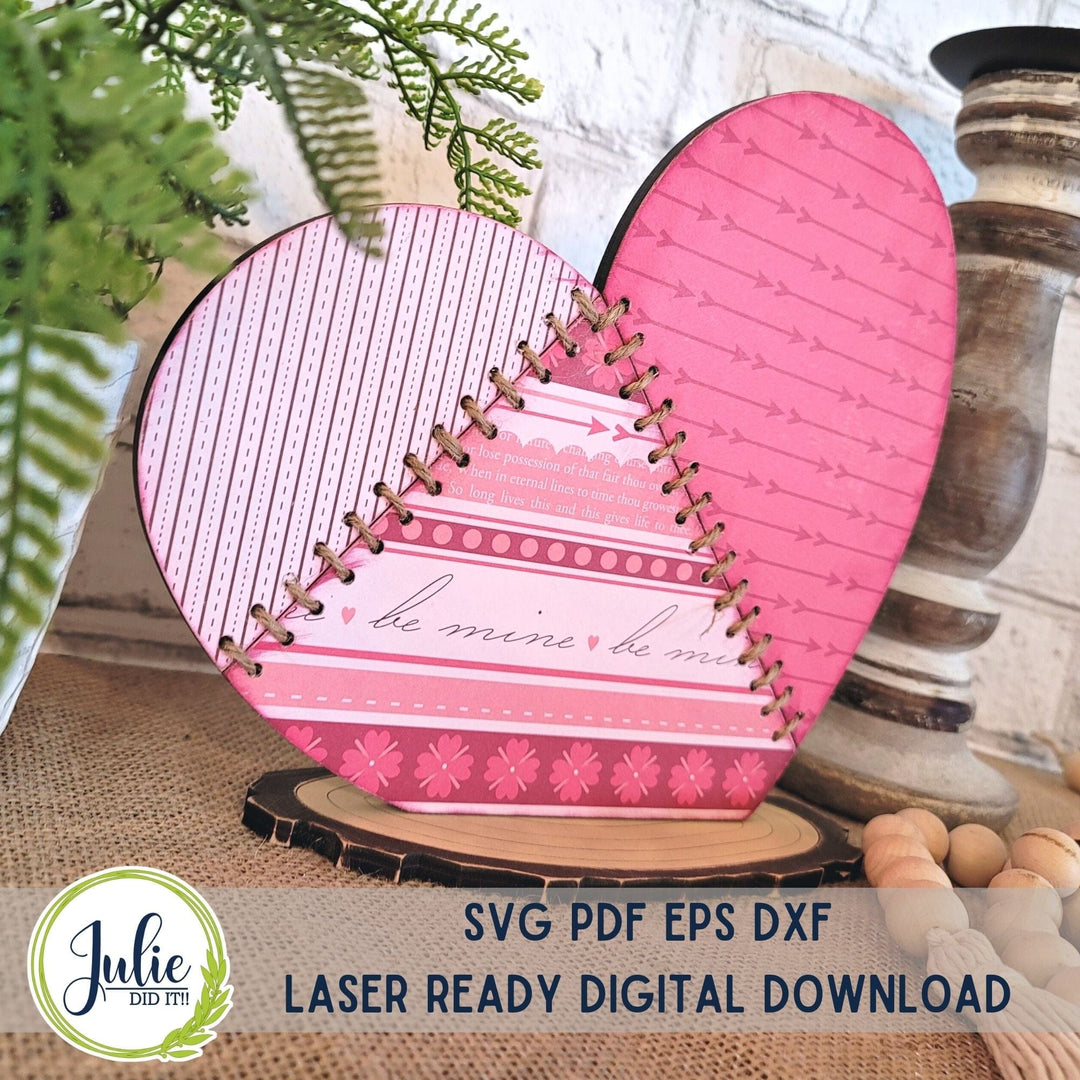 Julie Did It Studios Stitched Heart Shelf Sitter