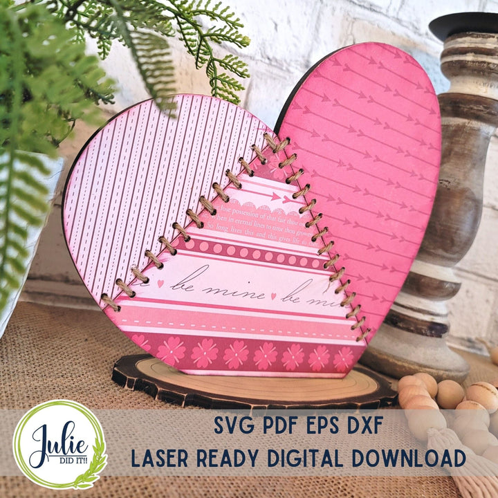 Julie Did It Studios Stitched Heart Shelf Sitter