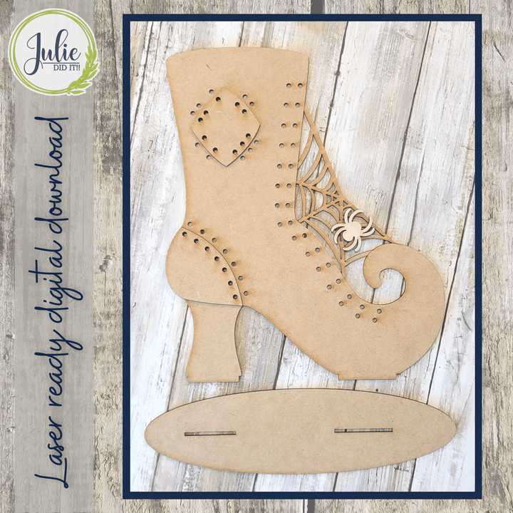 Julie Did It Studios Stitched Witch Boot Shelf Sitter