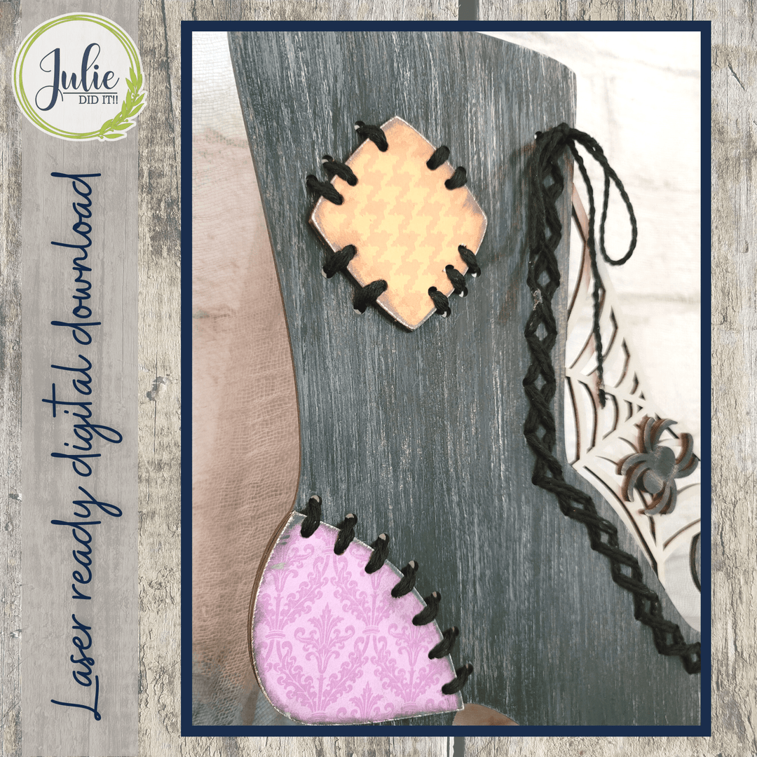 Julie Did It Studios Stitched Witch Boot Shelf Sitter