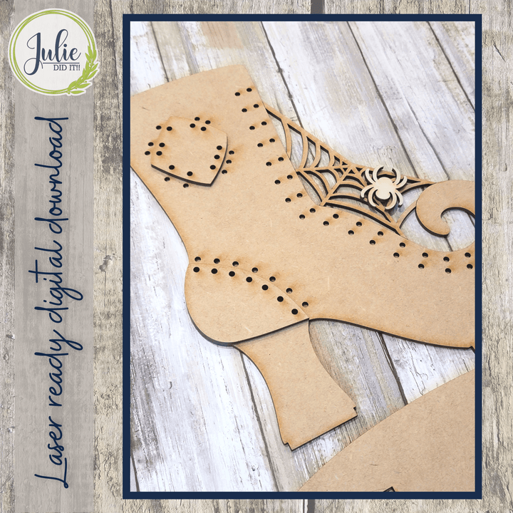 Julie Did It Studios Stitched Witch Boot Shelf Sitter