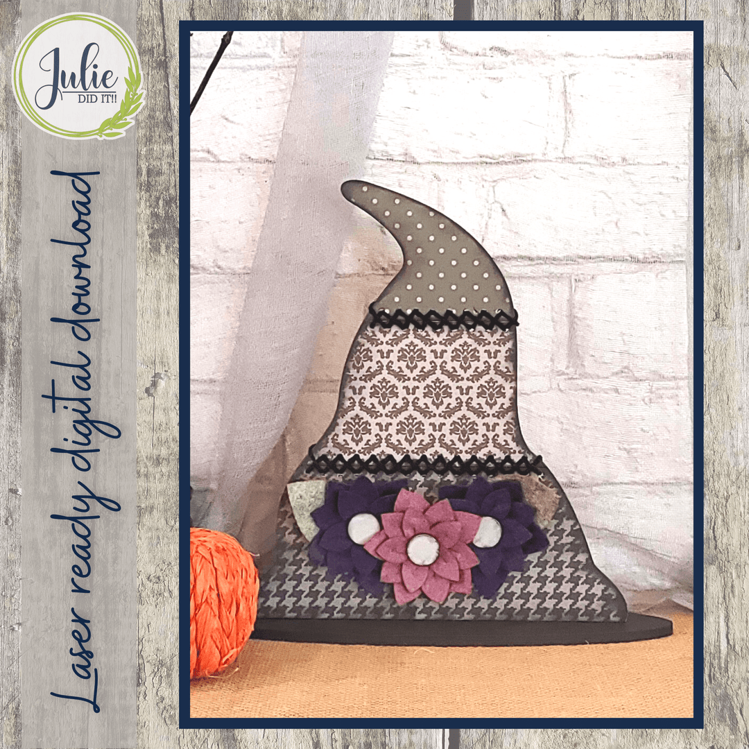 Julie Did It Studios Stitched Witch Hat Shelf Sitter