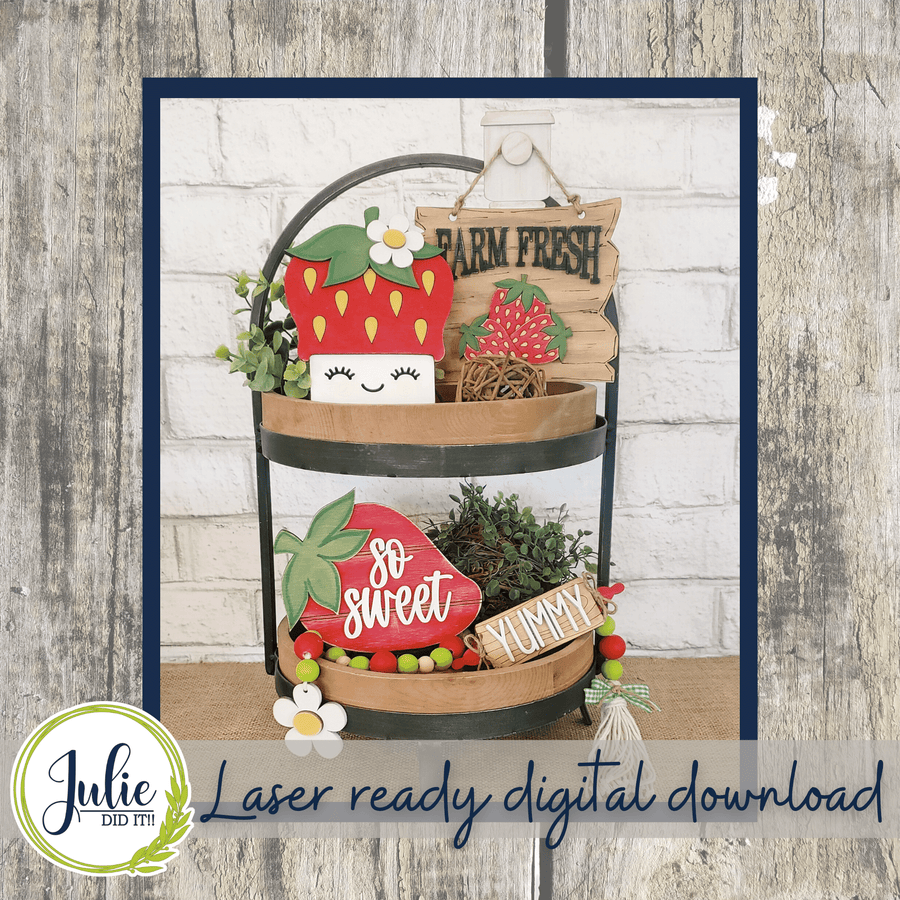 Julie Did It Studios Strawberry Tiered Tray