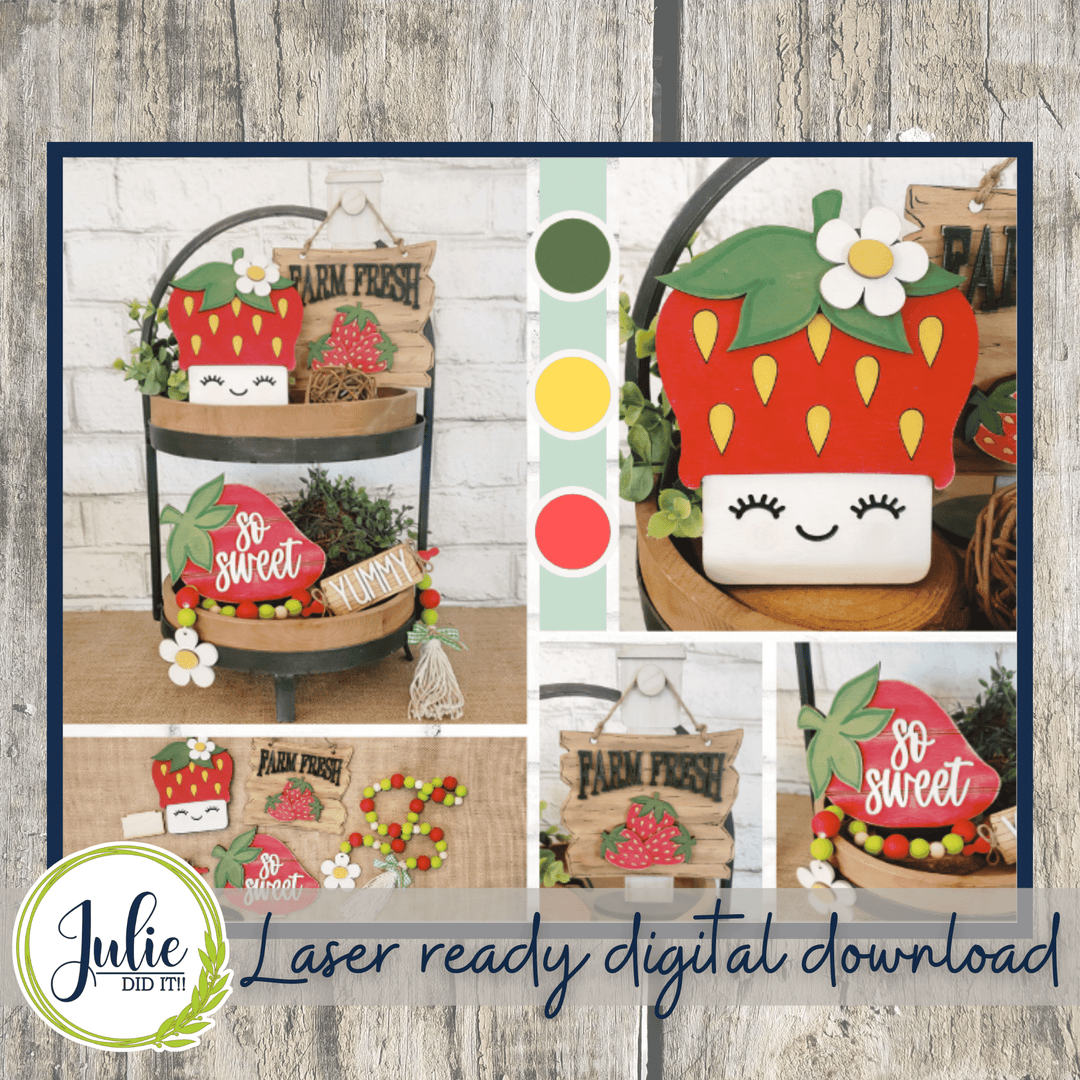 Julie Did It Studios Strawberry Tiered Tray - May 2022 Design Subscription