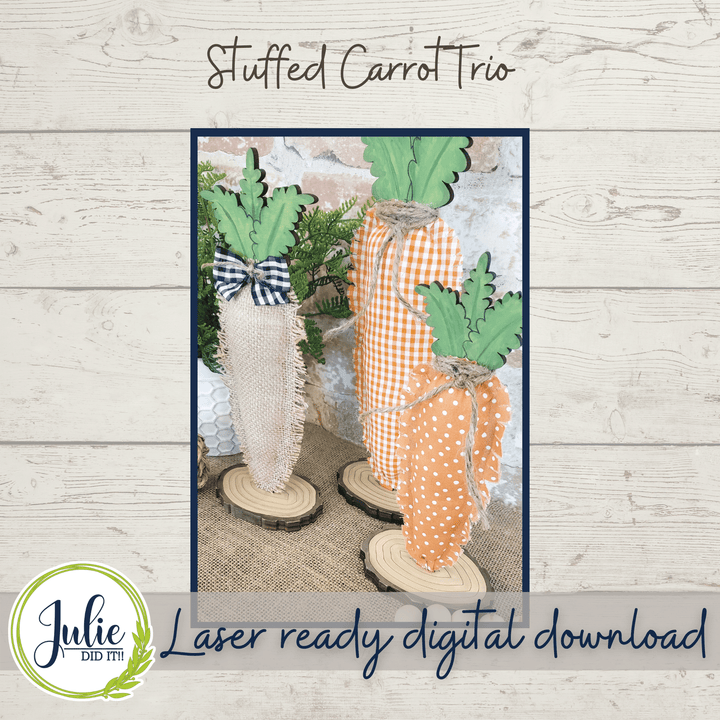 Julie Did It Studios Stuffed Carrot Trio Shelf Sitters