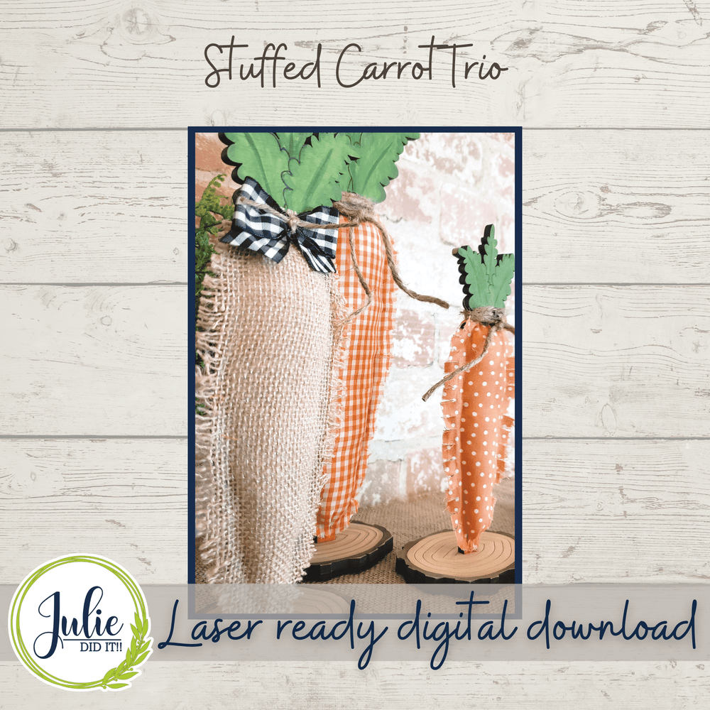 Julie Did It Studios Stuffed Carrot Trio Shelf Sitters