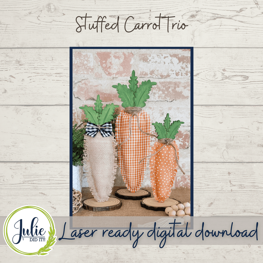 Julie Did It Studios Stuffed Carrot Trio Shelf Sitters