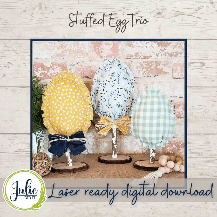 Julie Did It Studios Stuffed Egg Trio Shelf Sitters