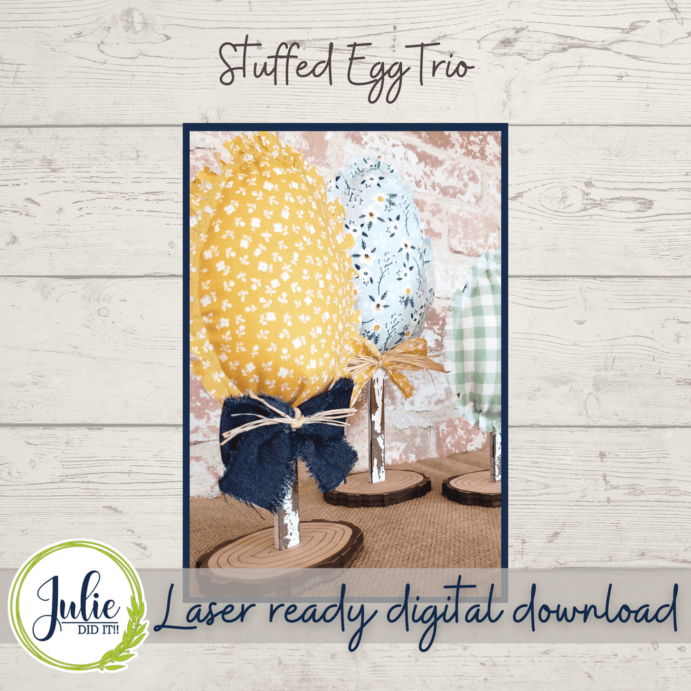 Julie Did It Studios Stuffed Egg Trio Shelf Sitters