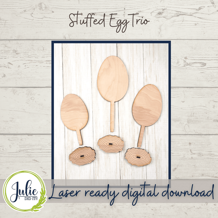 Julie Did It Studios Stuffed Egg Trio Shelf Sitters