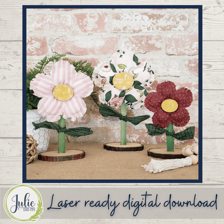 Julie Did It Studios Stuffed Flower Trio Shelf Sitters