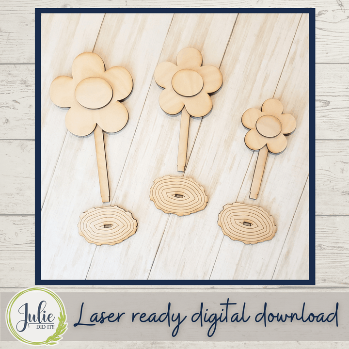 Julie Did It Studios Stuffed Flower Trio Shelf Sitters