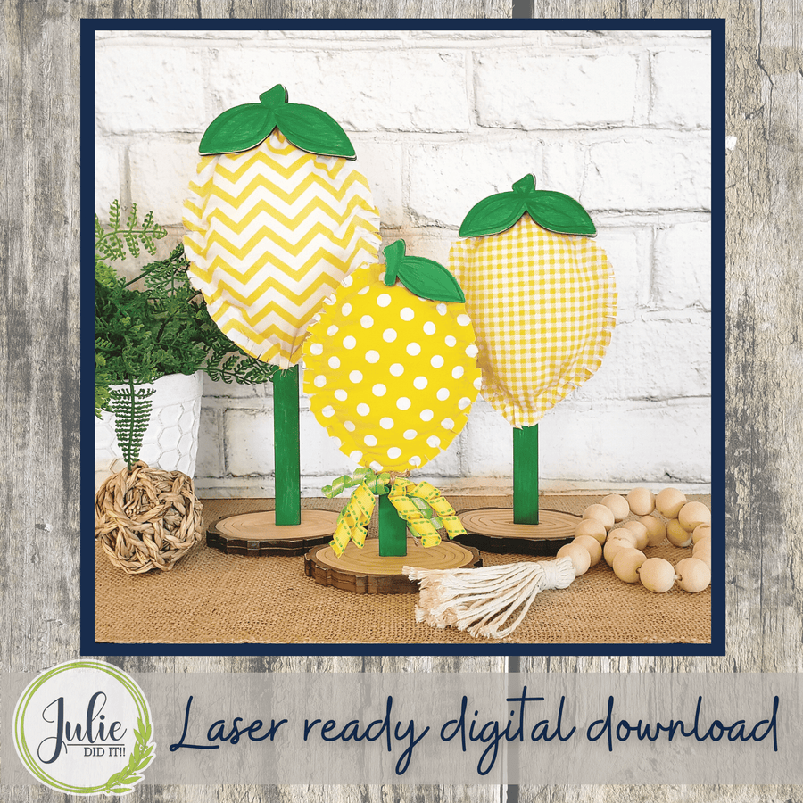 Julie Did It Studios Stuffed Lemon Trio Shelf Sitters