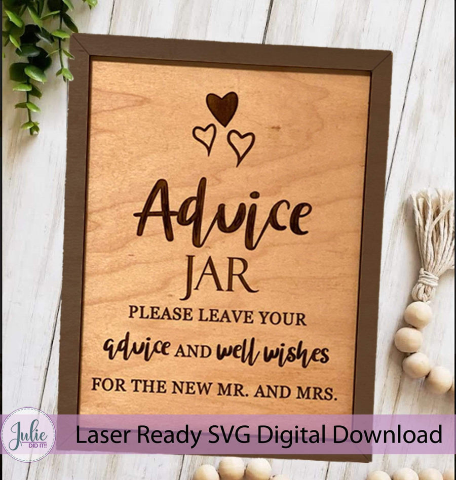 Julie Did It Studios SVG Digital Files Wedding Advise Jar Sign