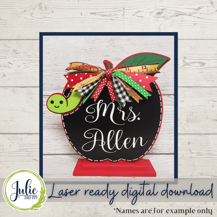 Julie Did It Studios Teacher Apple Shelf Sitter