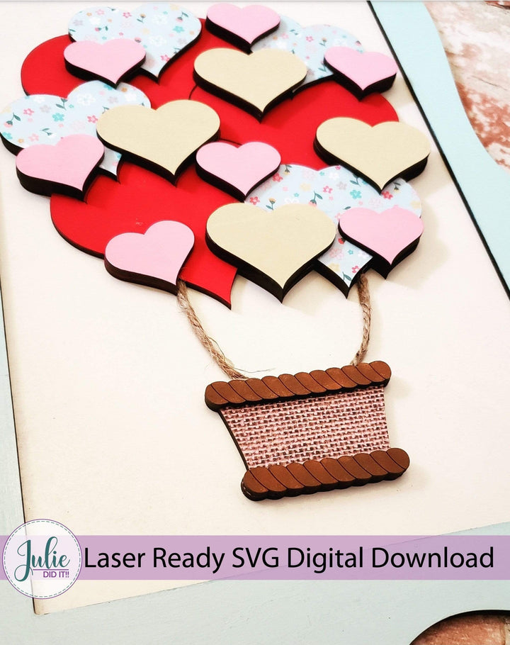 Julie Did It Studios Valentine Heart Air Balloon - January 2021 Subscription File