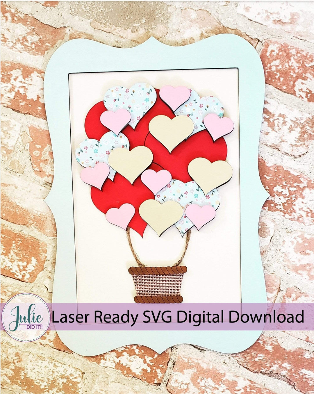 Julie Did It Studios Valentine Heart Air Balloon - January 2021 Subscription File