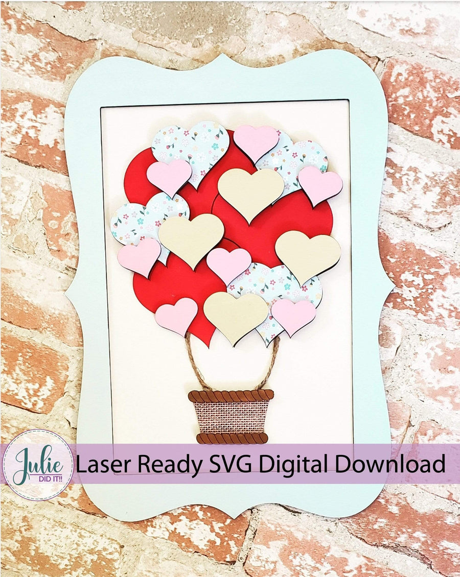 Julie Did It Studios Valentine Heart Air Balloon - January 2021 Subscription File