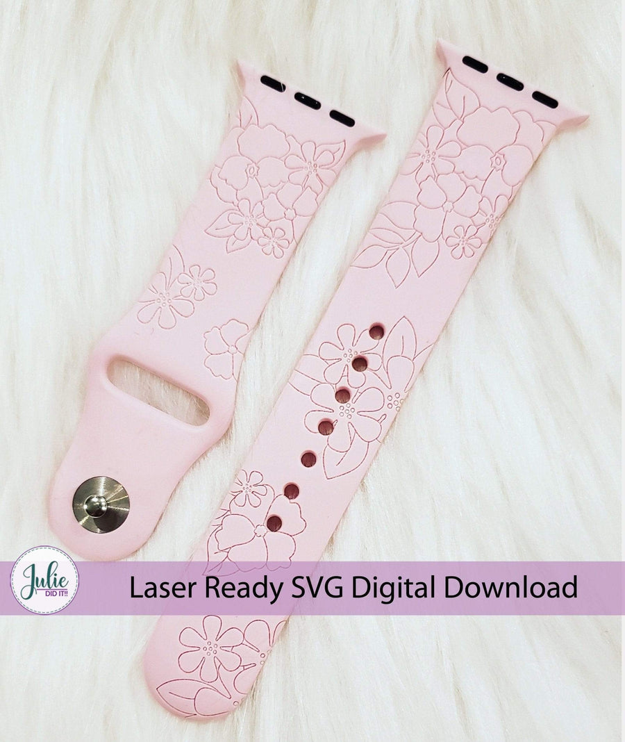 Julie Did It Studios Watchband Digital Files Secret Garden Single Line Watchband Design