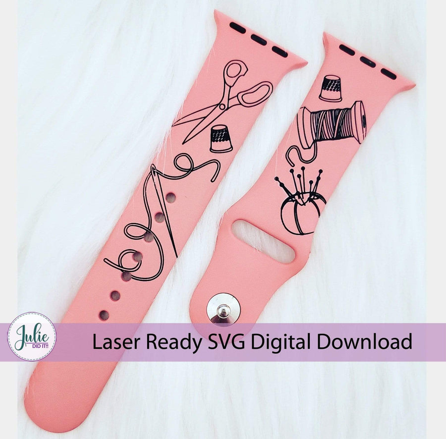 Julie Did It Studios Watchband Digital Files Sewing Single Line Watchband Design