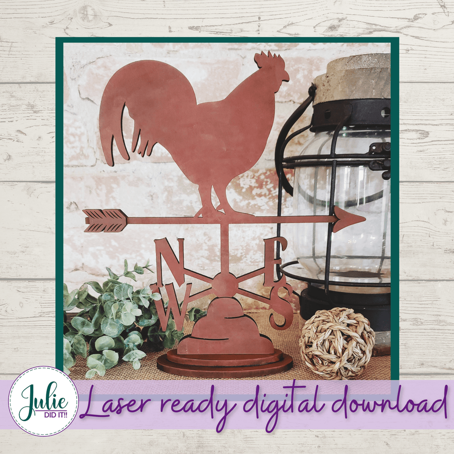 Julie Did It Studios Weather Vane Rooster Shelf Sitter