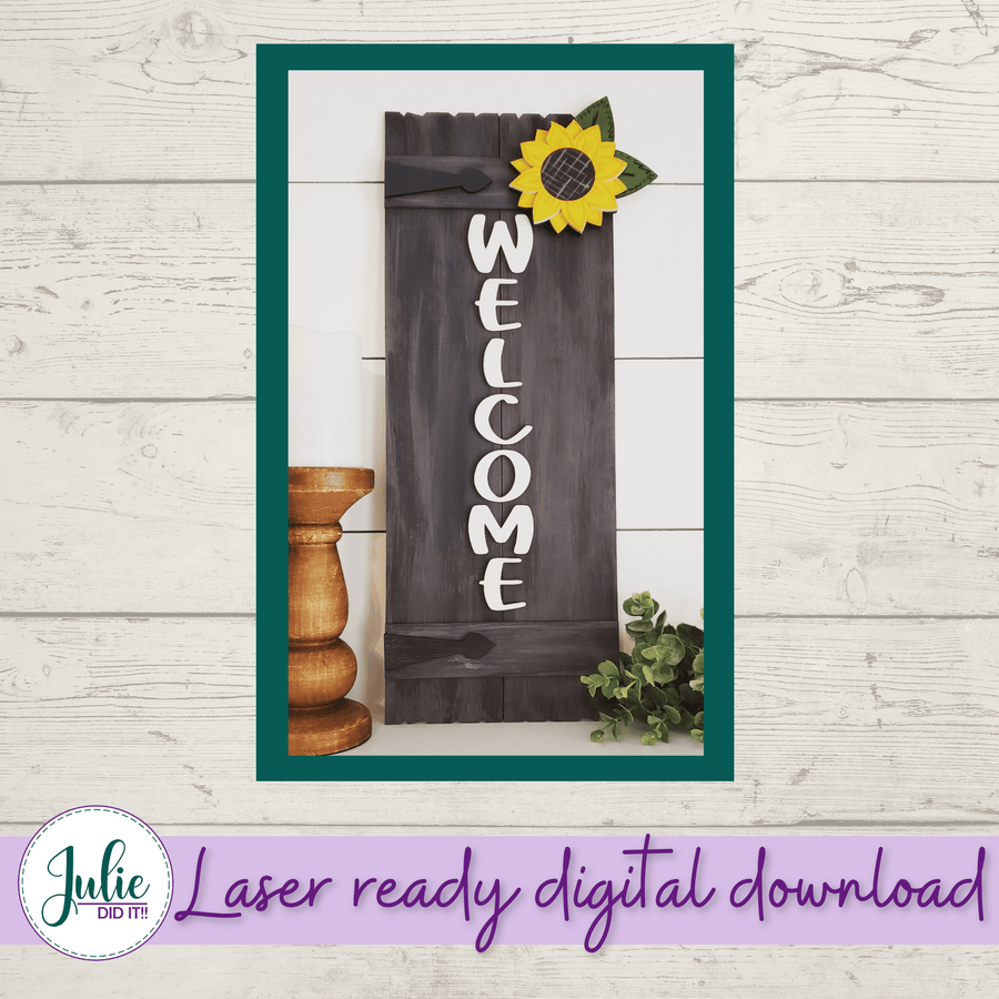 Julie Did It Studios Welcome Shelf Leaner - April 2021 SVG Subscription