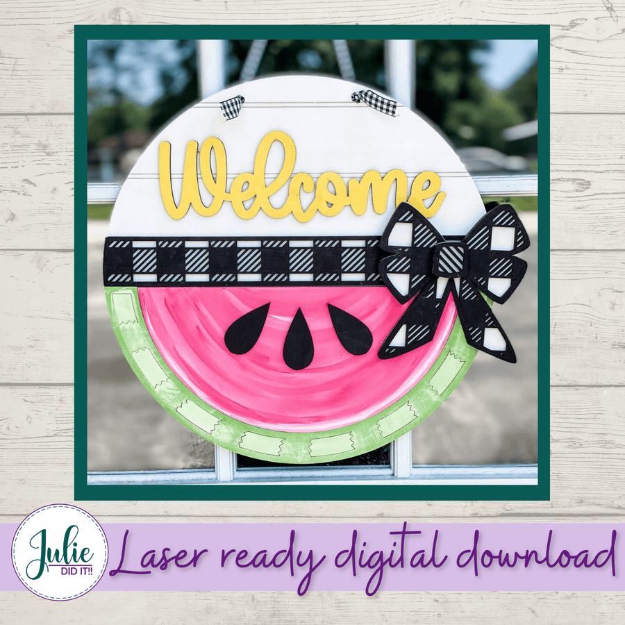 Julie Did It Studios Welcome Watermelon Sign