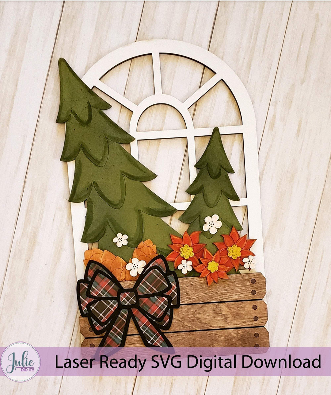 Julie Did It Studios window box SVG Christmas Tree Insert for the Window Box Interchangeable Sign