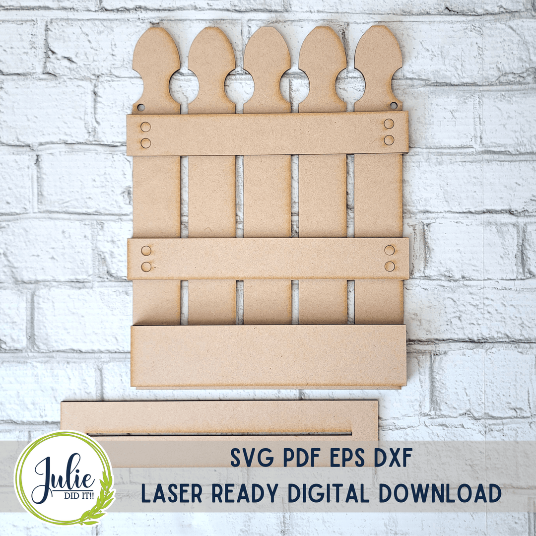 Julie Did It Studios window box SVG Digital Files with Unbranded Photos Picket Fence Box Shelf Sitter