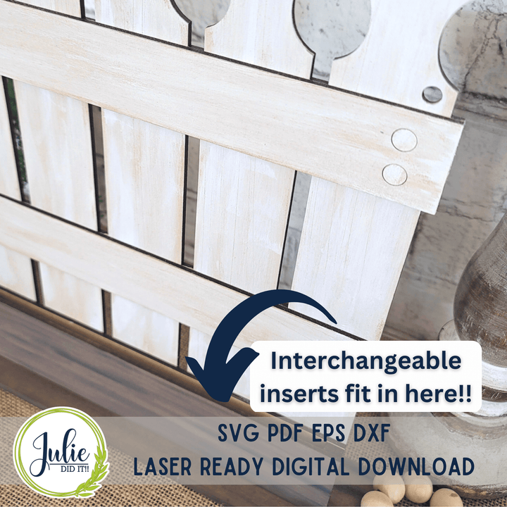 Julie Did It Studios window box SVG Digital Files with Unbranded Photos Picket Fence Box Shelf Sitter