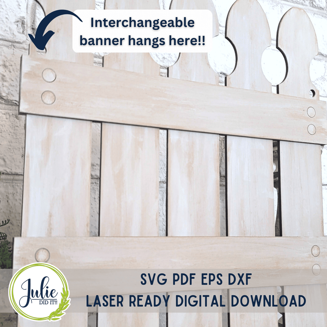 Julie Did It Studios window box SVG Digital Files with Unbranded Photos Picket Fence Box Shelf Sitter