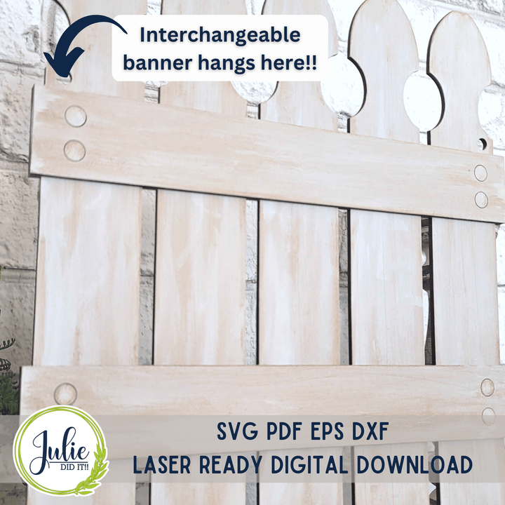 Julie Did It Studios window box SVG Digital Files with Unbranded Photos Picket Fence Box Shelf Sitter