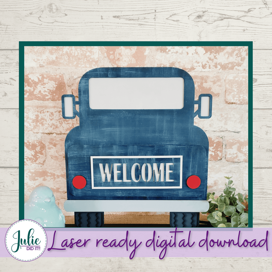 Julie Did It Studios window box SVG Rustic Truck Shelf Sitter