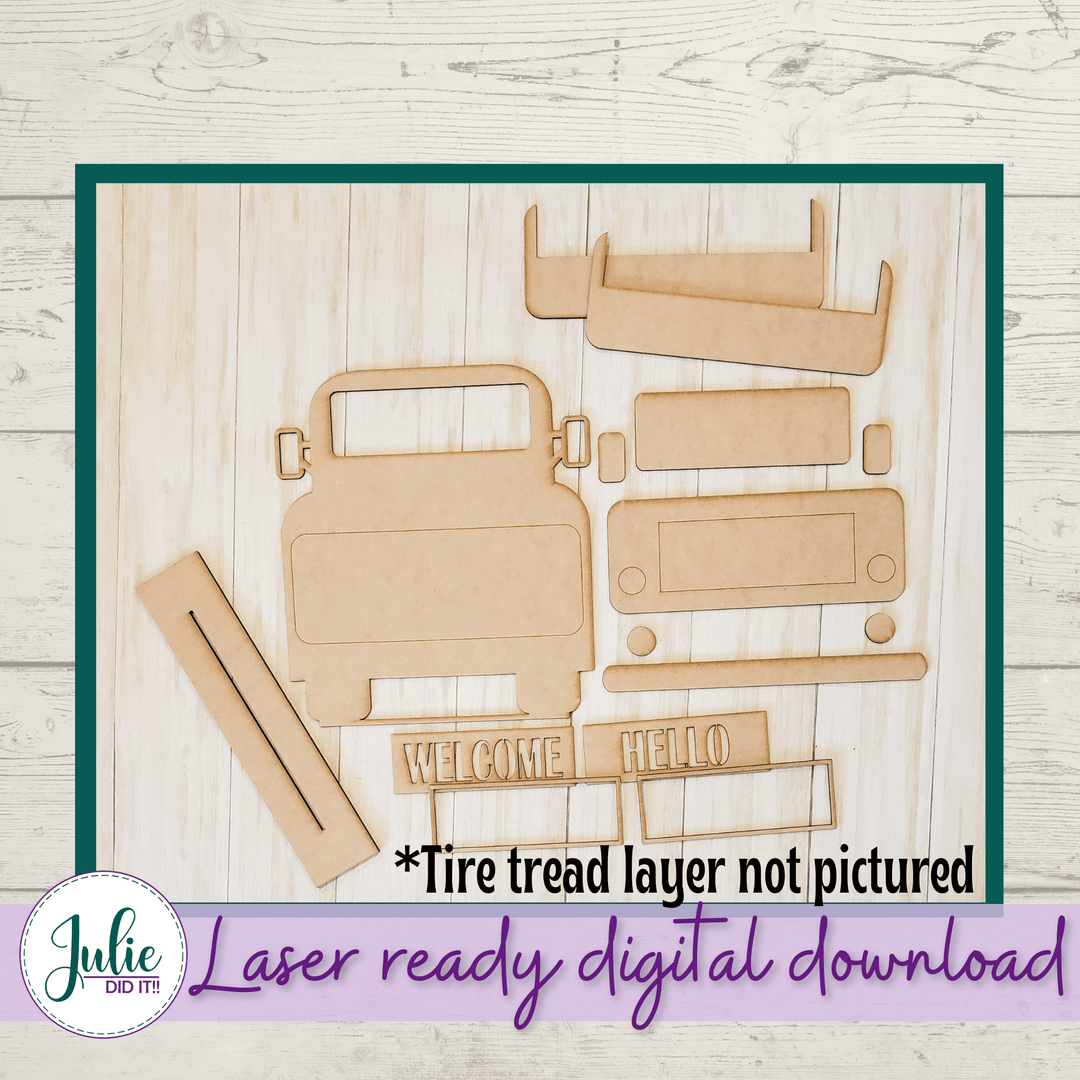 Julie Did It Studios window box SVG Rustic Truck Shelf Sitter