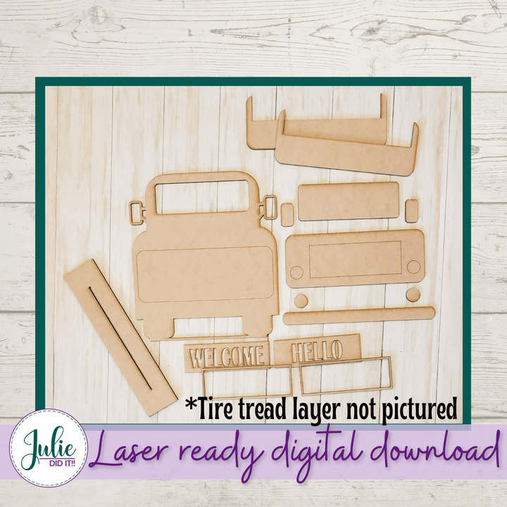 Julie Did It Studios window box SVG Rustic Truck Shelf Sitter