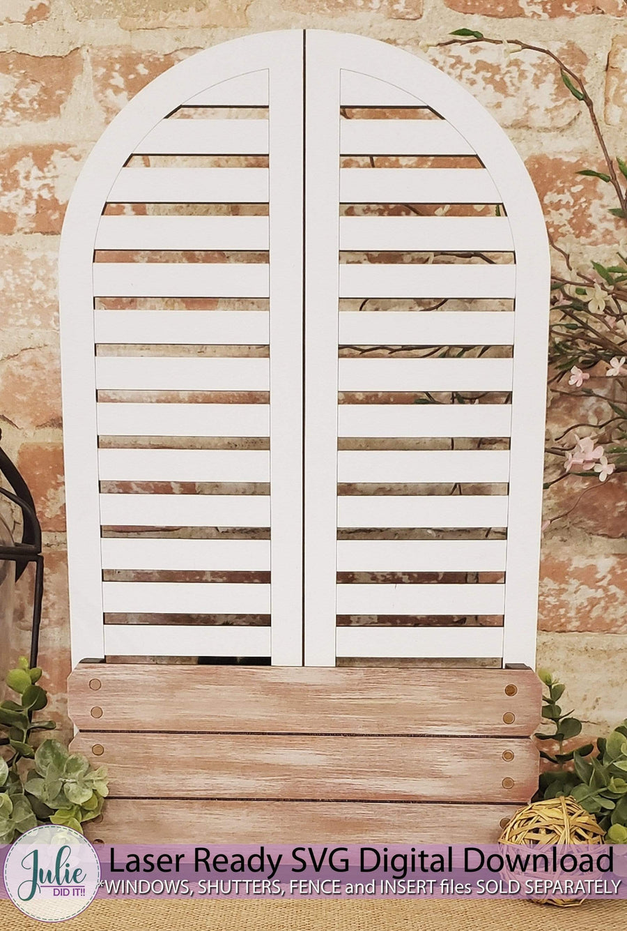 Julie Did It Studios window box SVG Shuttered Window Box Shelf Sitter