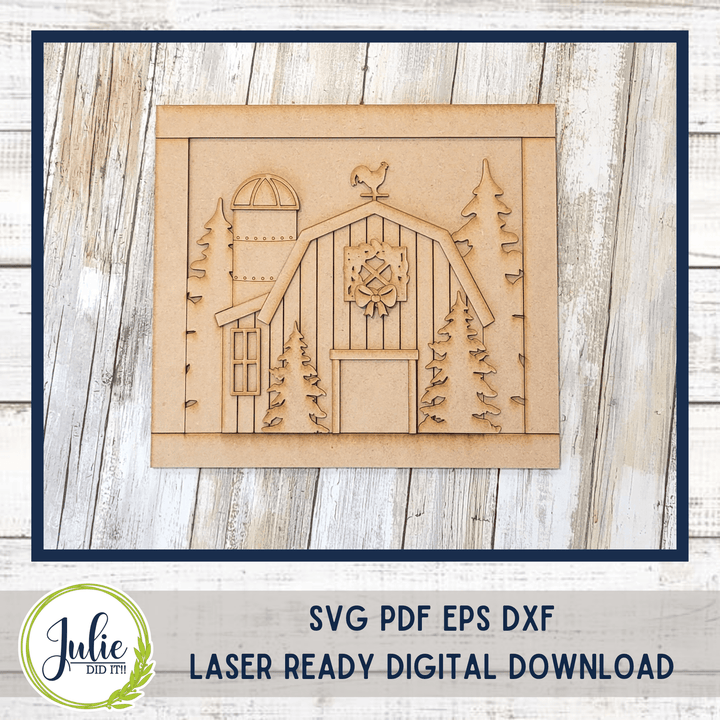Julie Did It Studios Winter Barn Scene - November 2022 Design Studio