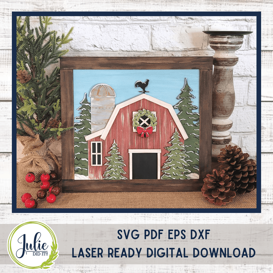 Julie Did It Studios Winter Barn Scene - November 2022 Design Studio