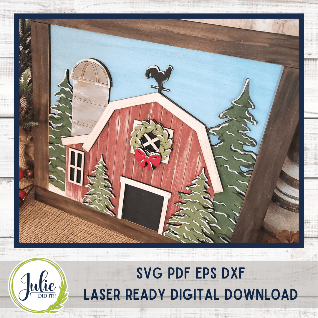 Julie Did It Studios Winter Barn Scene - November 2022 Design Studio
